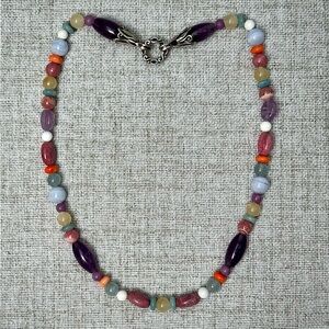 Relios Carolyn Pollack Amethyst & Mixed Gemstone Sterling Silver Necklace